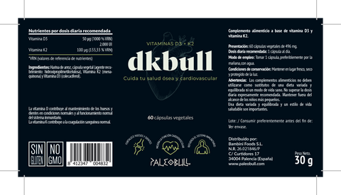 DKbull Vitaminas D3 + K2