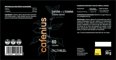 Cafenius con Cafeína y L-teanina