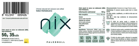 Nix: Chicles naturales de hierbabuena con xilitol